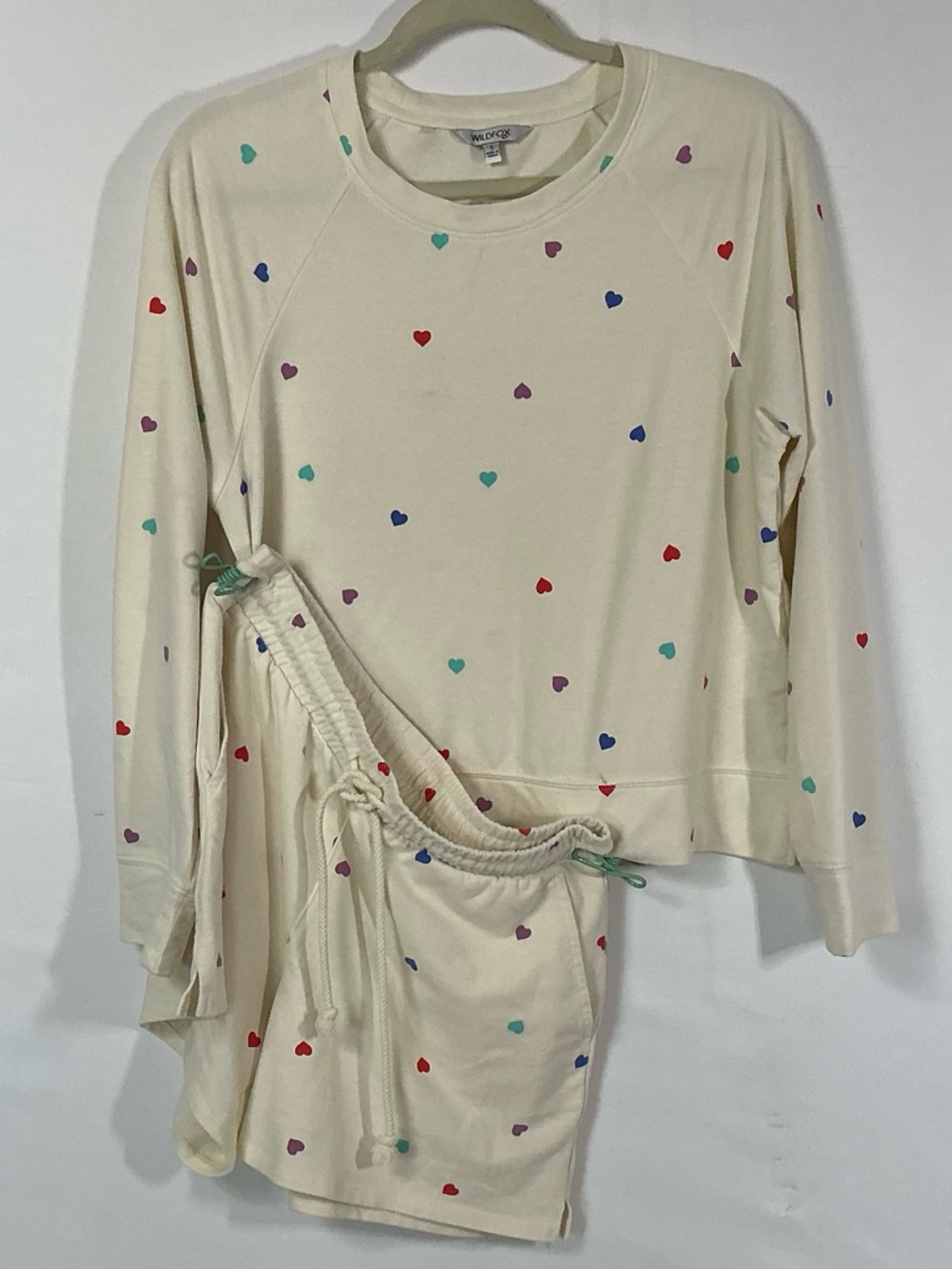 Wildfox Cream Heart-Print Sweatshirt & Shorts Set - Multicolor Hearts